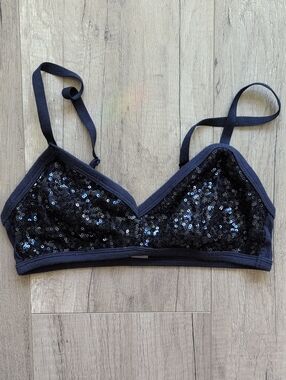 aerie Navy Sequin Bralette